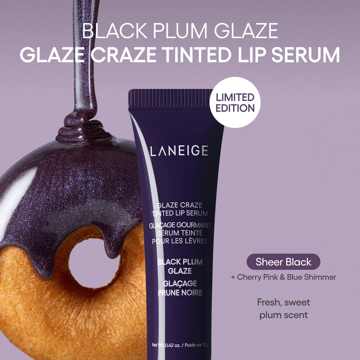 Swatch of LANEIGE Glaze Craze Tinted Lip Serum on skin