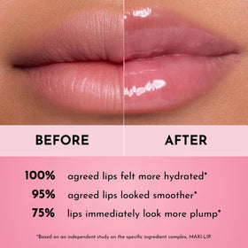 Swatch of Lawless Lip Plumping Gloss Strawberry Popsicle on skin