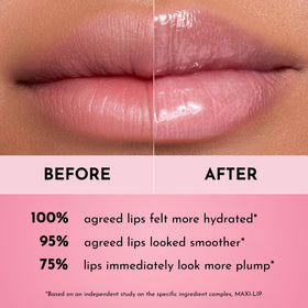 Swatch of Lawless Lip Plumping Gloss Strawberry Shortcake on skin