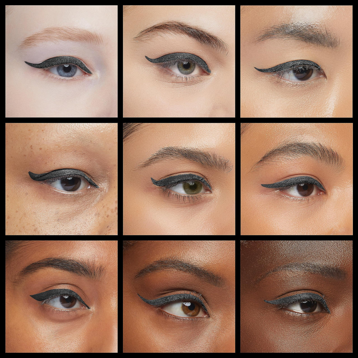 Swatch of MAC Fluidline Eye Liner Gel Blacktrack on skin