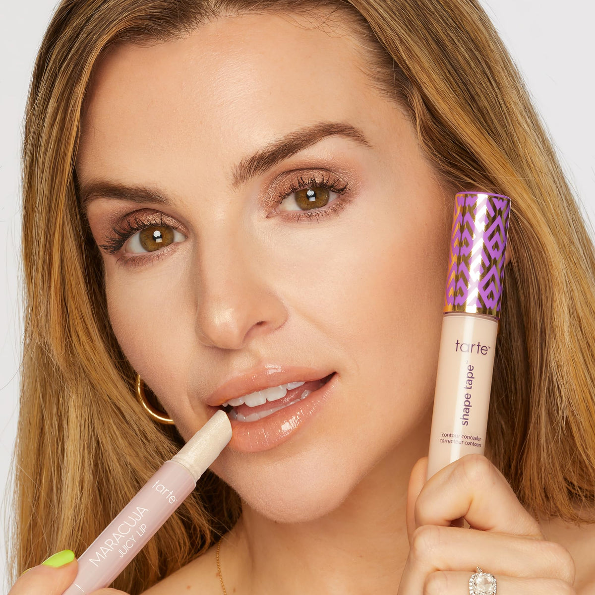 swatch of Maracuja Juicy Lip Balm on lips