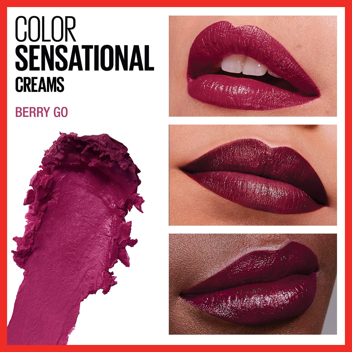 Swatch of MAYBELLINE Color Sensational Lipstick Berry Go