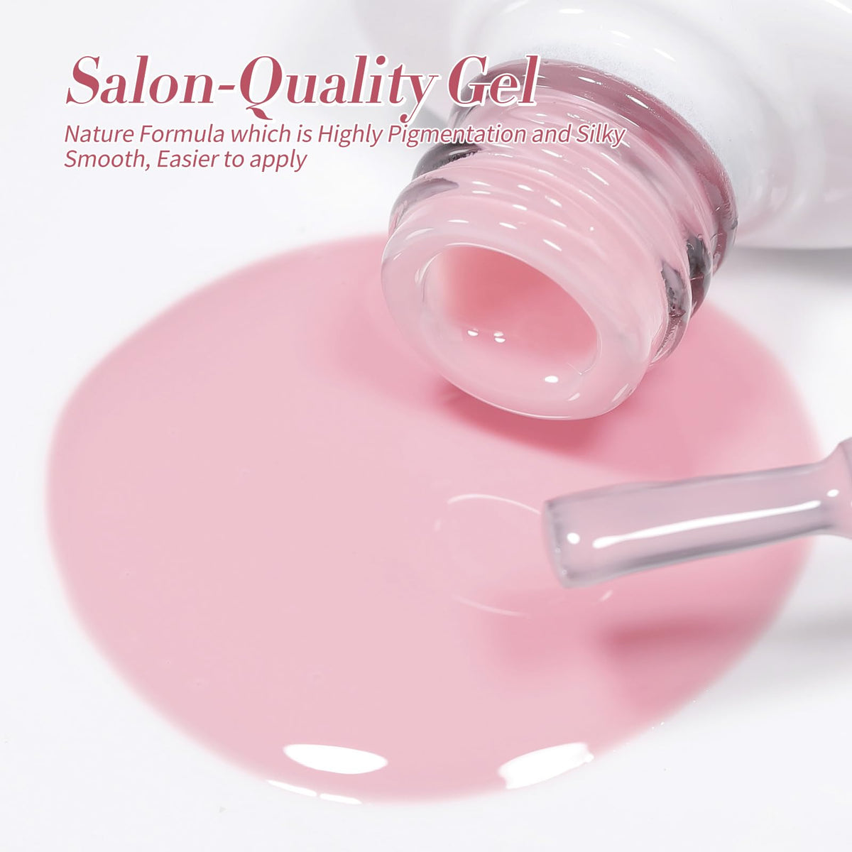 Swatch of milky nude pink jelly gel nail polish