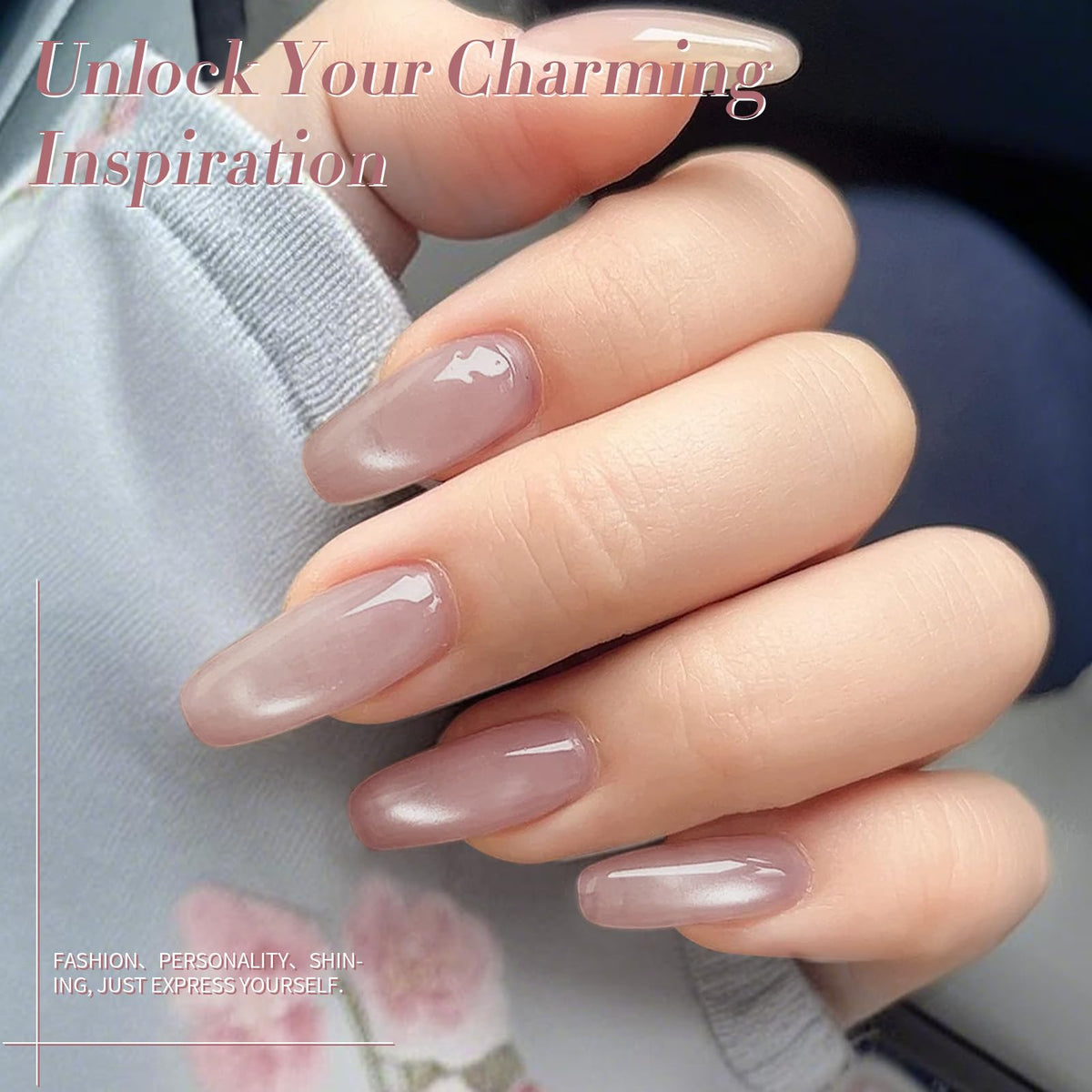 Swatch of milky pink cat magnetic gel on a nail
