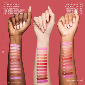 Swatch of NYX Buttermelt Blush Butta Sunset Sorbet