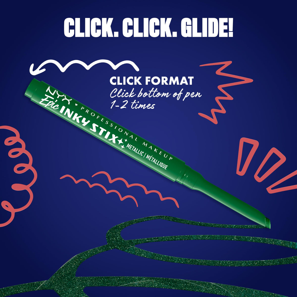 Swatch of NYX Epic Inky Stix Eyeliner Electric Emerald