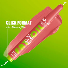 Swatch of NYX Fat Oil Slick Click Lip Balm on skin