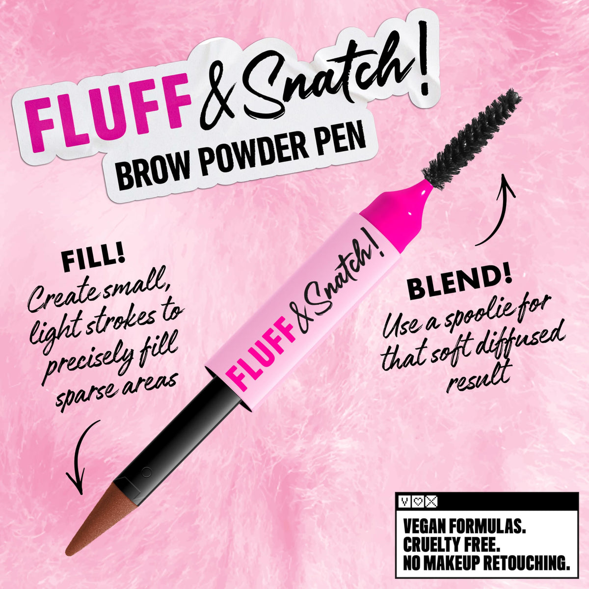 Swatch of NYX Fluff & Snatch Brow Powder Pen in Auburn