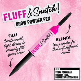 Swatch of NYX Fluff & Snatch Brow Powder Pen on skin