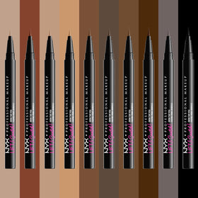Swatch of NYX Lift & Snatch Eyebrow Tint Pen in Black
