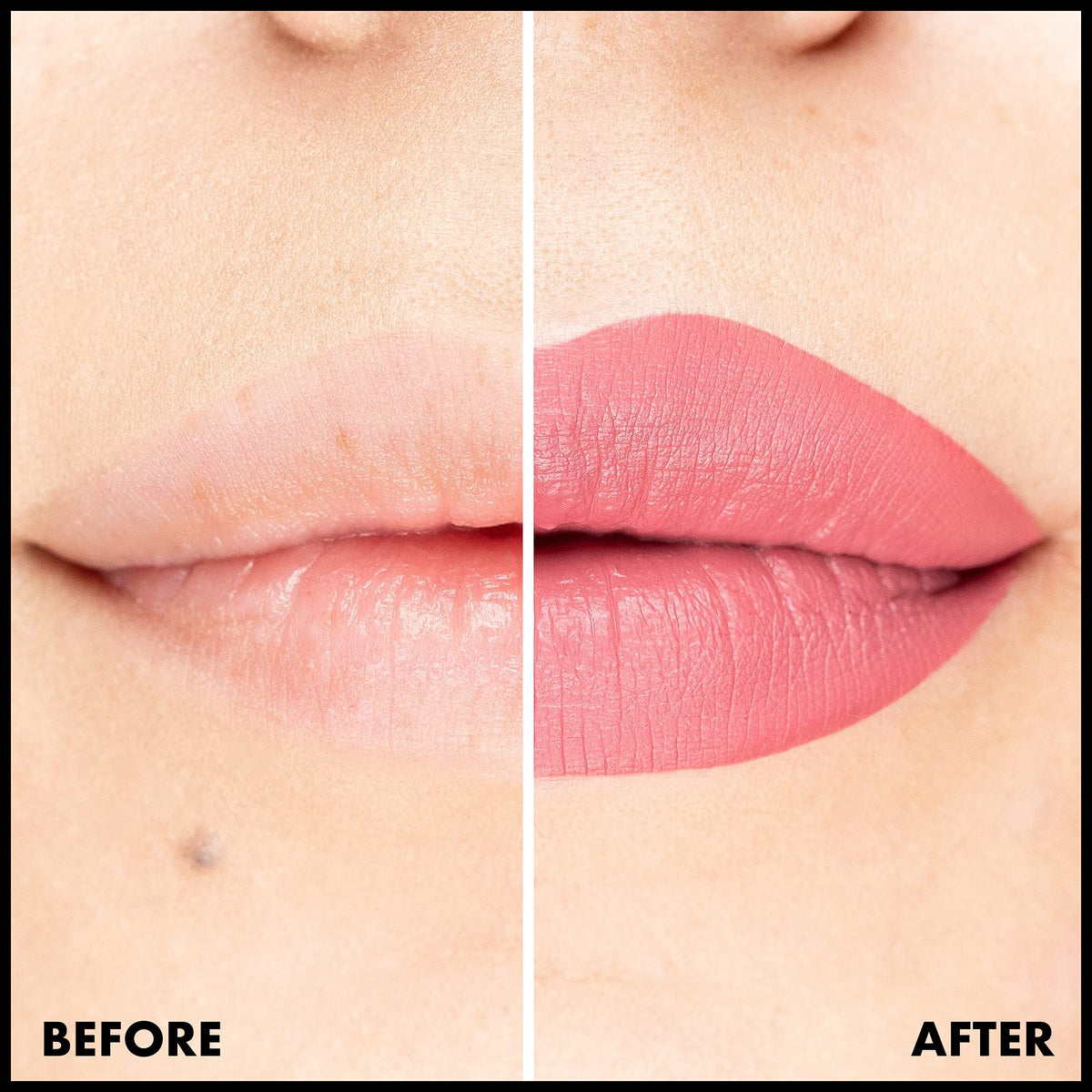 Swatch of NYX Lip Lingerie XXL Matte Liquid Lipstick Flaunt It on skin