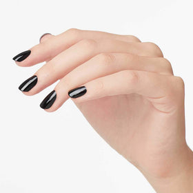 Swatch of OPI Black Onyx Nail Polish on nails