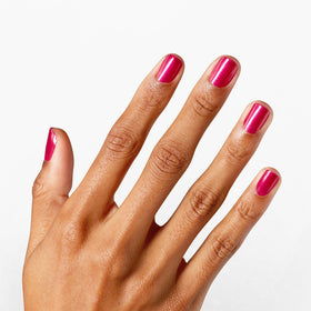 Swatch of OPI Cyber Cherry on Top on nails