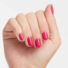 Swatch of OPI Nail Lacquer Pink Flamenco on a nail wheel