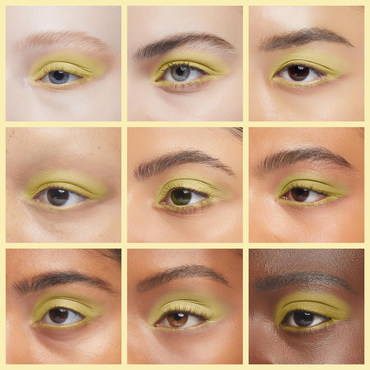 Swatch of Pure Ziva Daffodil Yellow Eyeshadow on skin