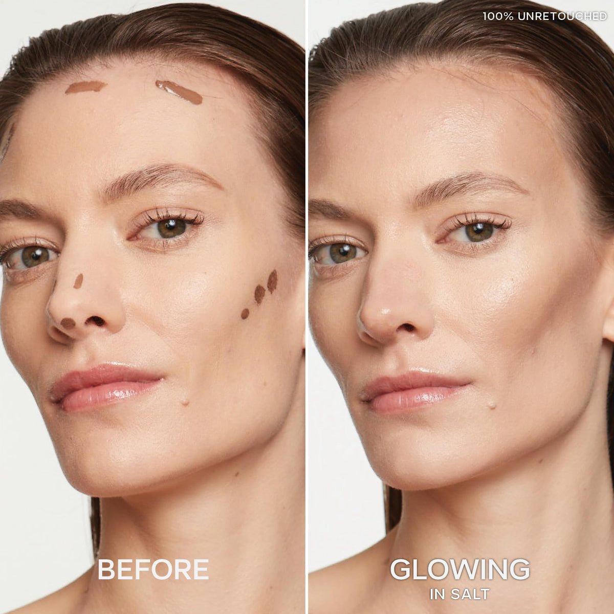 Swatch of Saie Dew Bronze Liquid Bronzer on skin