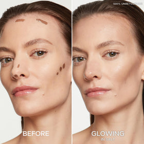 Swatch of Saie Dew Bronze Liquid Bronzer on skin