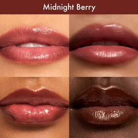 Swatch of Summer Fridays Dream Lip Oil Midnight Berry on skin