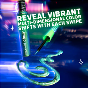 swatch of wet n wild Chameleon Chrome Liquid Eyeliner on skin