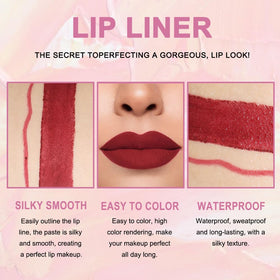Swatches of 30 colours from Kaely lip liner and lipstick set