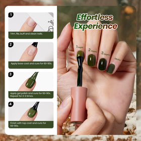 Swatches of Beetles Jelly Gel Nail Polish on nails showcasing earthy tones