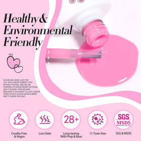 Swatches of Born Pretty pink gel nail polish colours