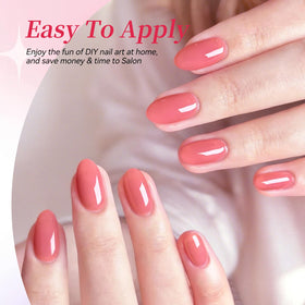 Swatches of Born Pretty pink gel polish on a nail wheel