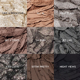 Swatches of ColourPop Eyeshadow Palette Gone Metal shades on skin