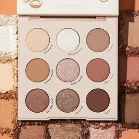 Swatches of ColourPop Going Coconuts Eyeshadow Palette on skin
