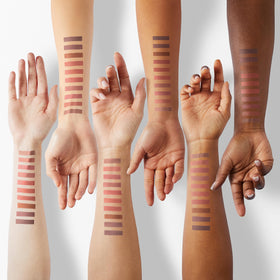 Swatches of ColourPop Lippie Pencil Vault nude lip liners