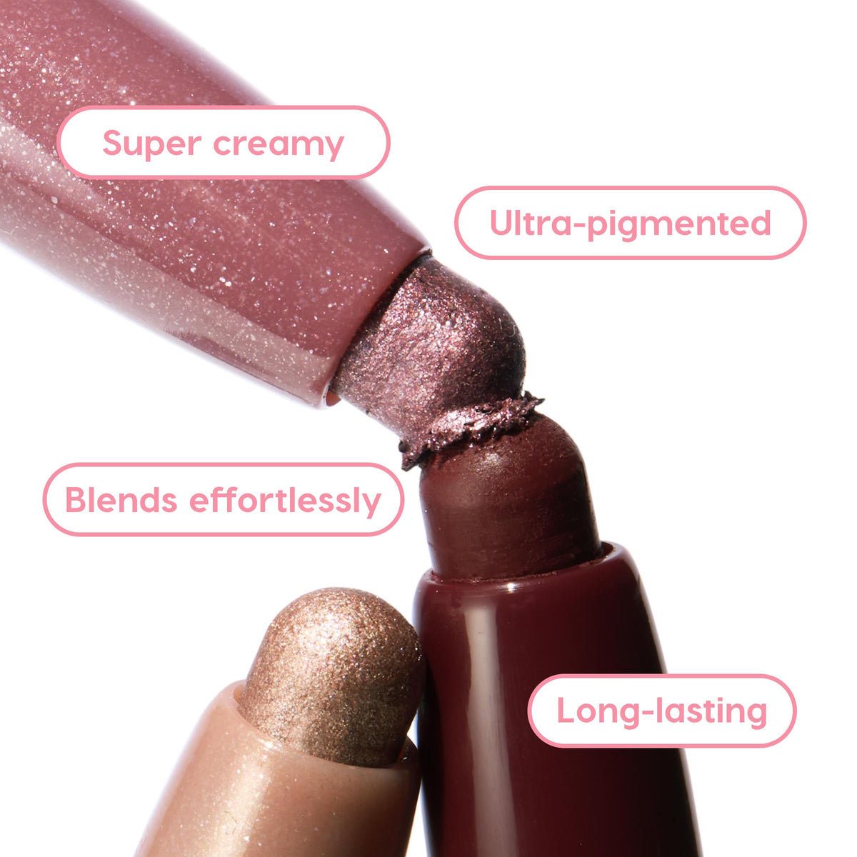 Swatches of ColourPop Rose Goals cream eyeshadow on skin