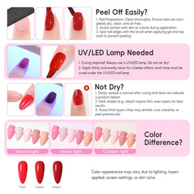 Swatches of COSCELIA gel nail polish colours
