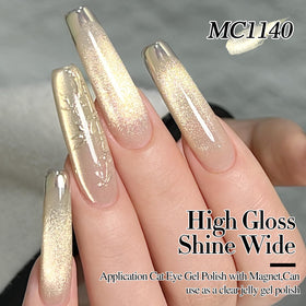 Swatches of different nail designs using Cat Eye Gel Polish