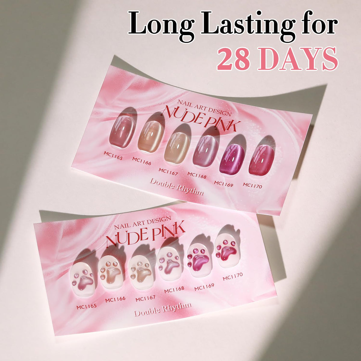 Swatches of Double Rhythm Gel Nail Polish in nude pink