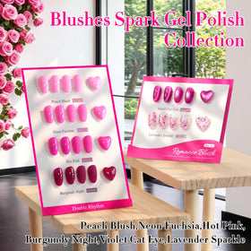 Swatches of Double Rhythm Gel Polish on display