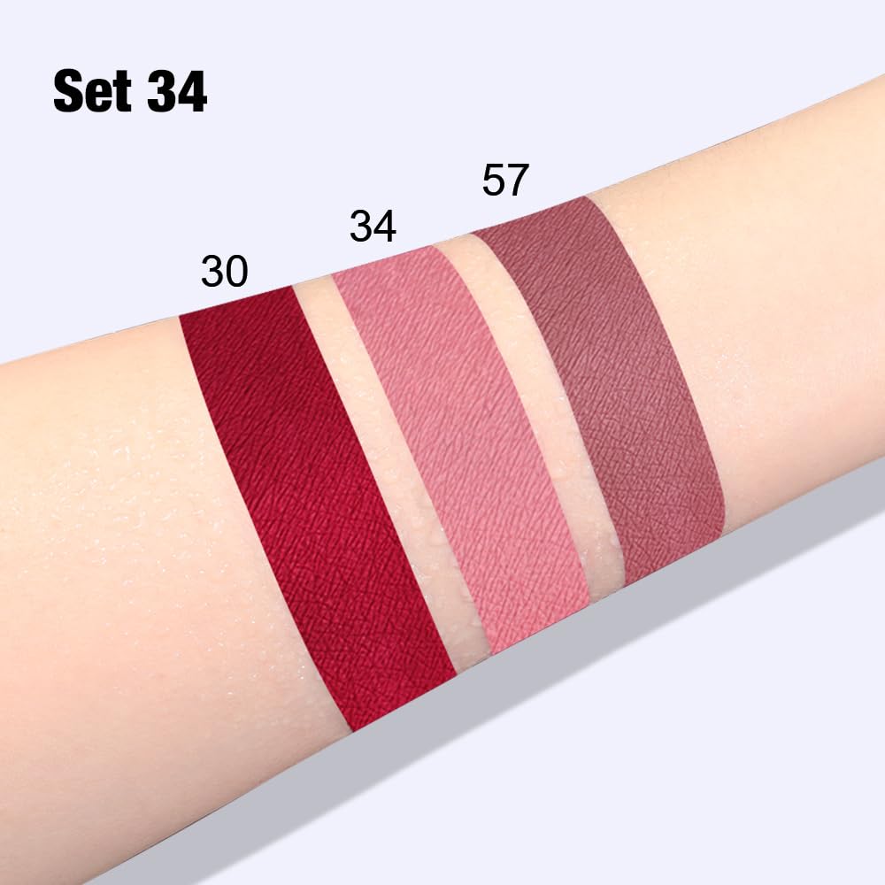 Swatches of evpct liquid lipstick on skin