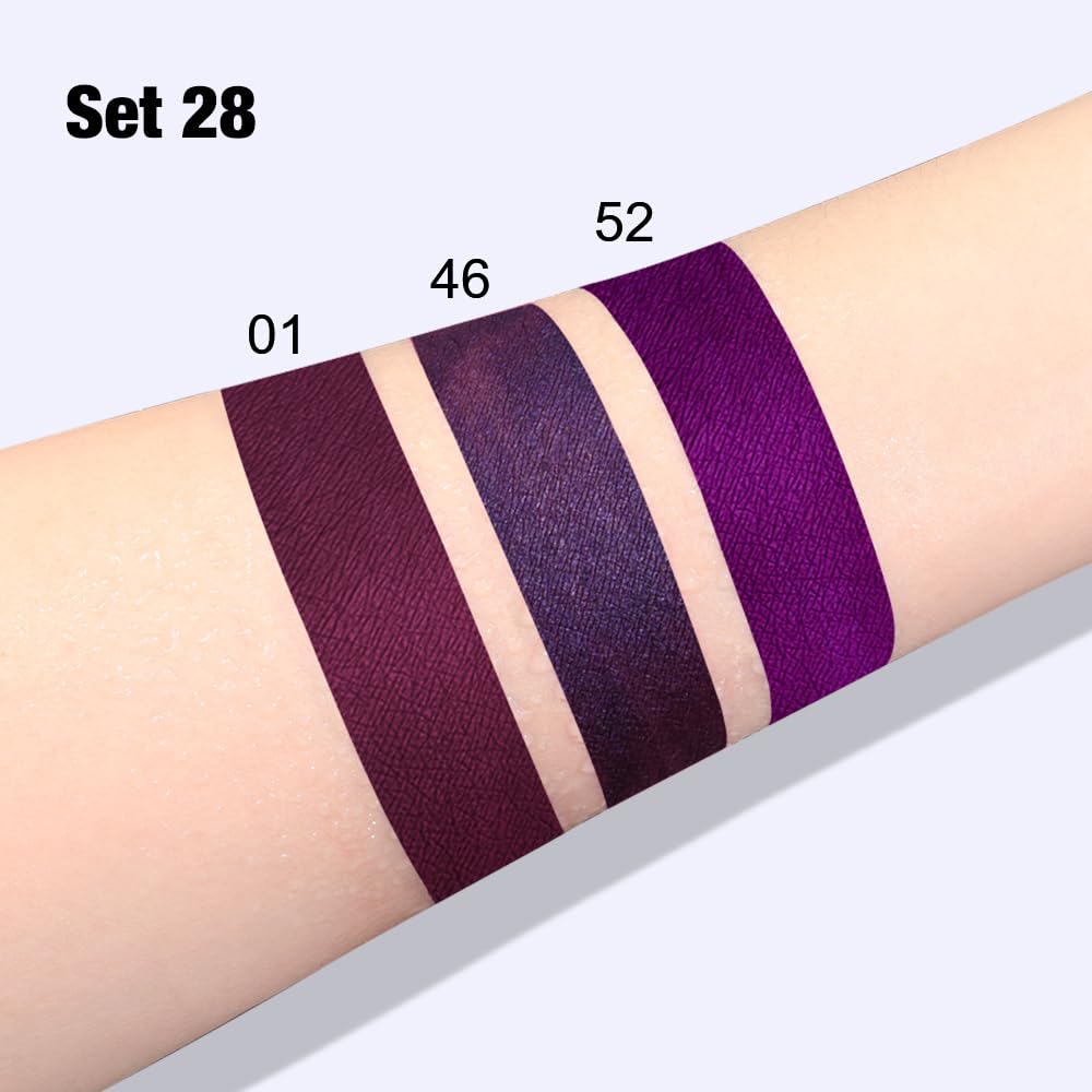 Swatches of evpct liquid lipstick on skin