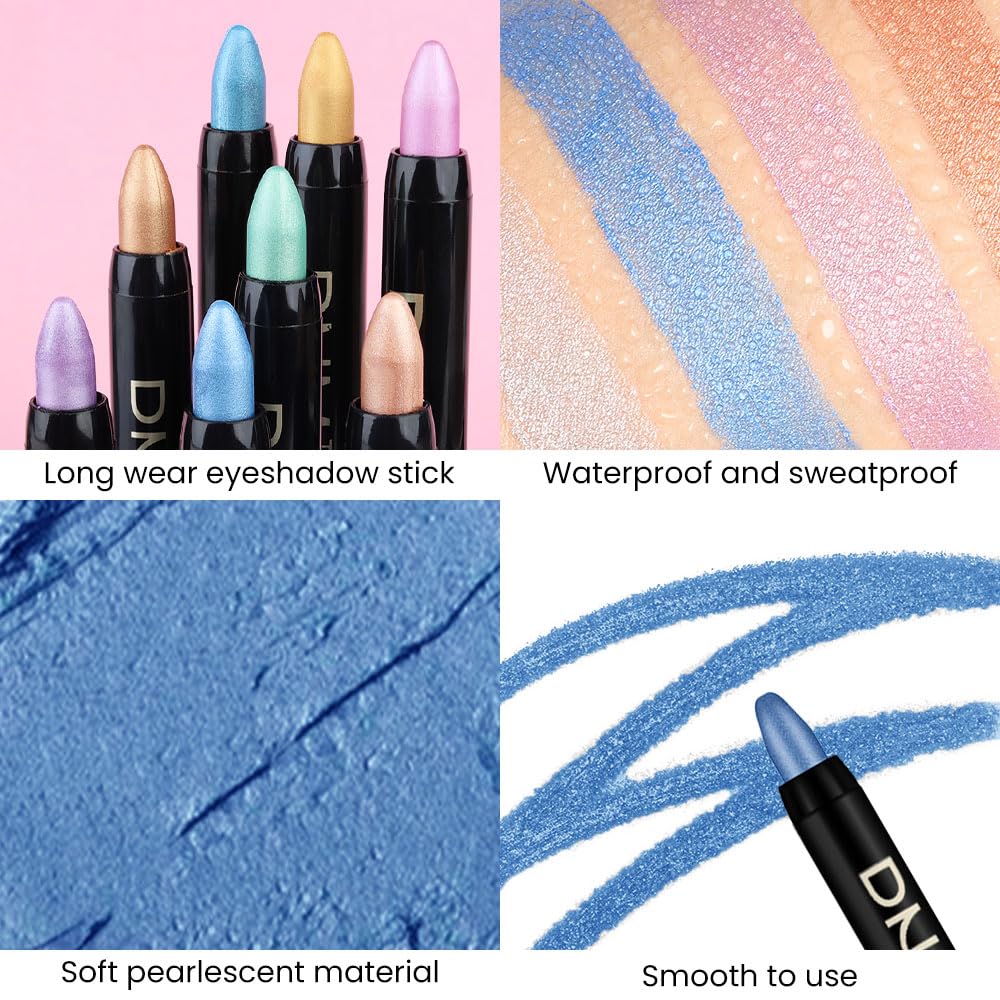 Swatches of evpct Royal Blue Shimmer Cream Eye Shadow Sticks