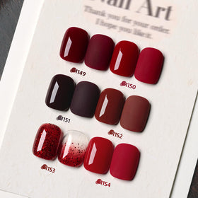 Swatches of GAOY Burgundy Red Gel Nail Polish colours
