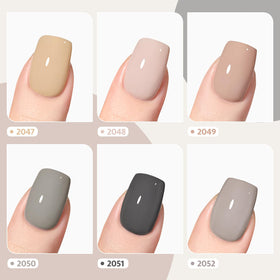 Swatches of GAOY Grey Nude Gel Nail Polish colours