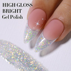 Swatches of nail designs using Double Rhythm Glitter Gel Polish