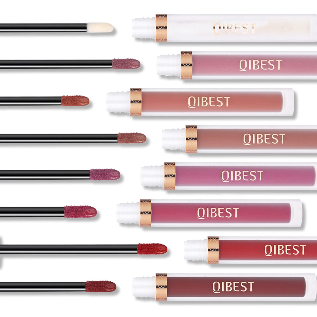 Swatches of QiBest lipstick shades on skin