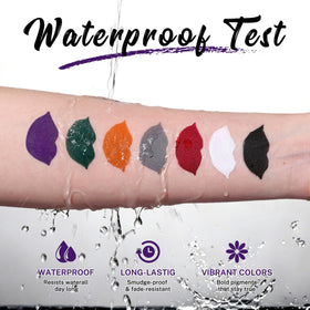 Swatches of QiBest liquid lipsticks on skin
