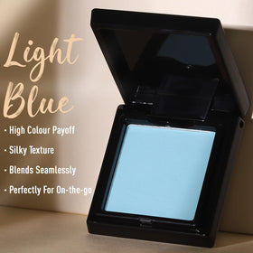 Swatches of UCANBE Light Blue Eyeshadow Palette shades on skin