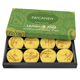 SWCANDY Lemon & Mint Shower Steamers 8 Pack front view
