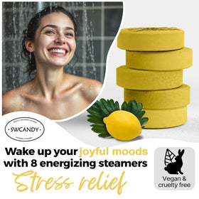 SWCANDY Lemon Shower Steamers packaging and contents
