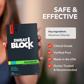 SweatBlock Antiperspirant Wipes with other personal care items
