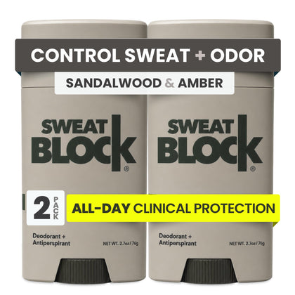 SweatBlock Clinical Strength Deodorant Antiperspirant 2-Pack front view