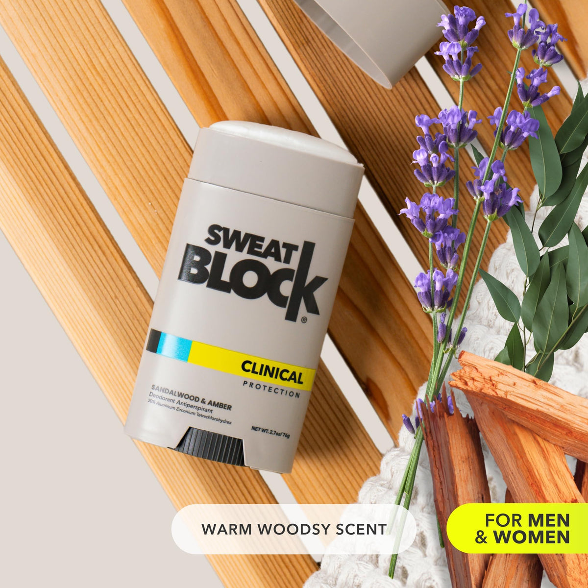 SweatBlock Clinical Strength Deodorant Antiperspirant close-up of stick