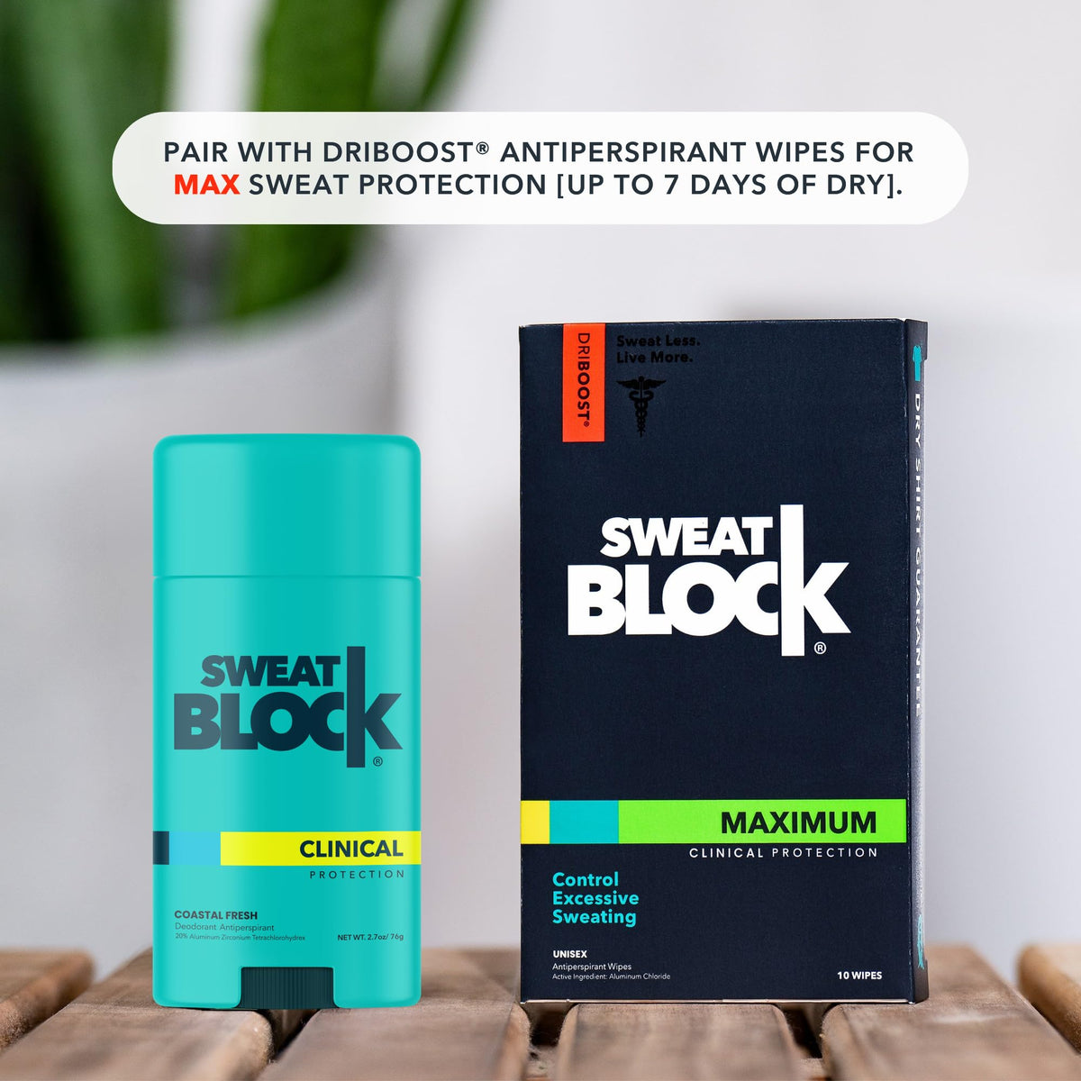 SweatBlock Clinical Strength Deodorant Antiperspirant Coastal Fresh in hand